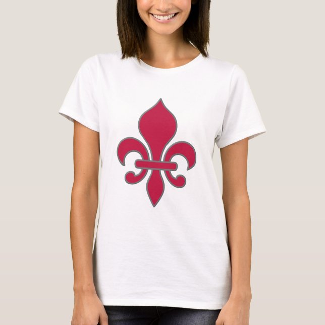 Scarlet & Grey Fleur Design Ladies Tee (Front)