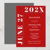 Scarlet Grey White Graduation Party