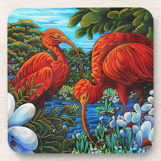 Scarlet Ibis Coaster Set of 6 (Front)