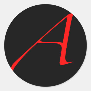Scarlet letter A (for Atheist) Classic Round Sticker