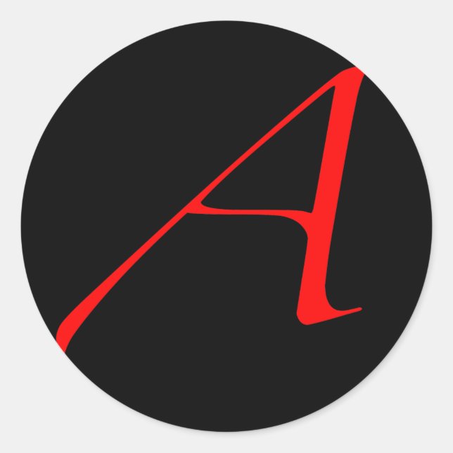 Scarlet letter A (for Atheist) Classic Round Sticker (Front)