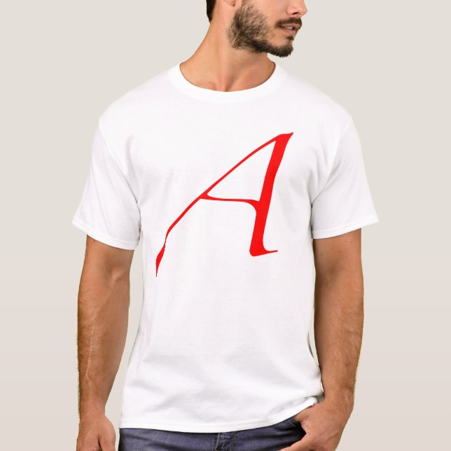 Scarlet letter A (for Atheist) T-Shirt (Front)