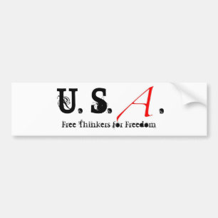 Scarlet Letter small, U. S., ., Free Thinkers f... Bumper Sticker