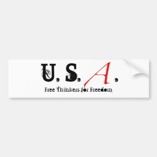 Scarlet Letter small, U. S., ., Free Thinkers f... Bumper Sticker