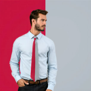 Scarlet & Light Grey Split Colour Tie