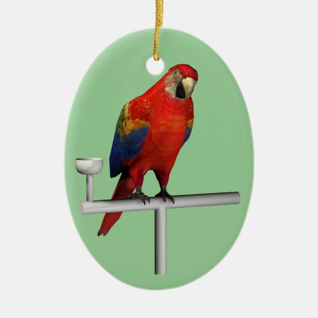 Scarlet Macaw Ceramic Tree Decoration (Front)