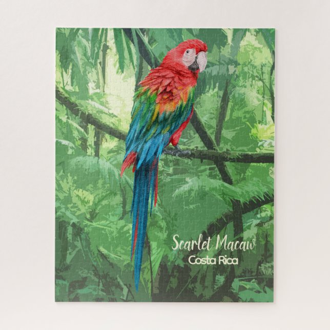 Scarlet Macaw Costa Rica Design Jigsaw Puzzle (Vertical)