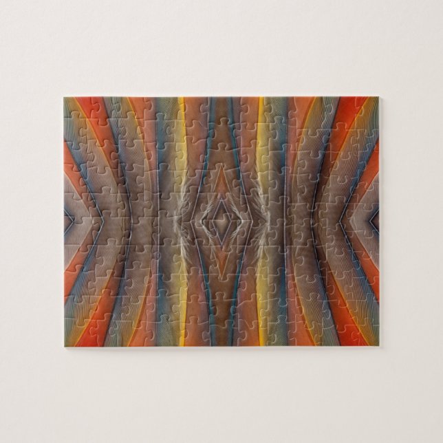 Scarlet Macaw feather design Jigsaw Puzzle (Horizontal)