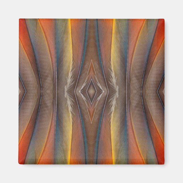 Scarlet Macaw feather design Magnet (Front)