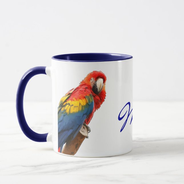 Scarlet Macaw Mexico Ceramic Mug (Left)