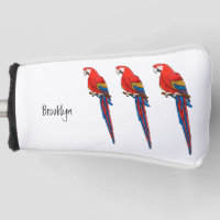 Scarlet macaw parrot cartoon illustration
