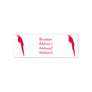 Scarlet macaw parrot cartoon illustration self-inking stamp