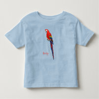 Scarlet macaw parrot cartoon illustration