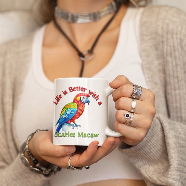 Scarlet Macaw Parrot Coffee Lover Gift Mug (Creator Uploaded)