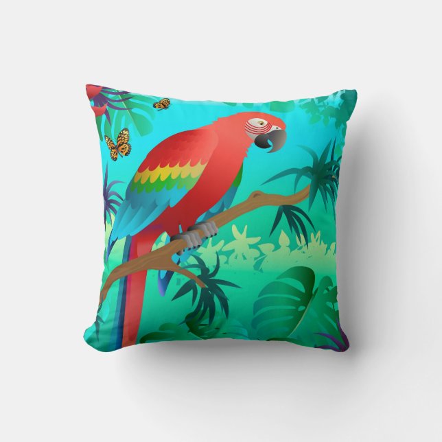 scarlet macaw pillow (Front)