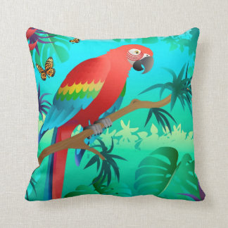 scarlet macaw pillow