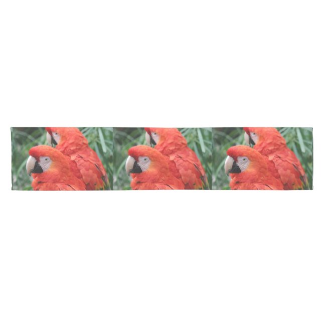 Scarlet Macaw Short Table Runner (Horizontal)