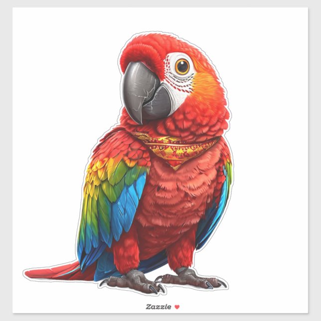 🦜 Scarlet Macaw Sticker Tropical Bird Gift Idea (Sheet)