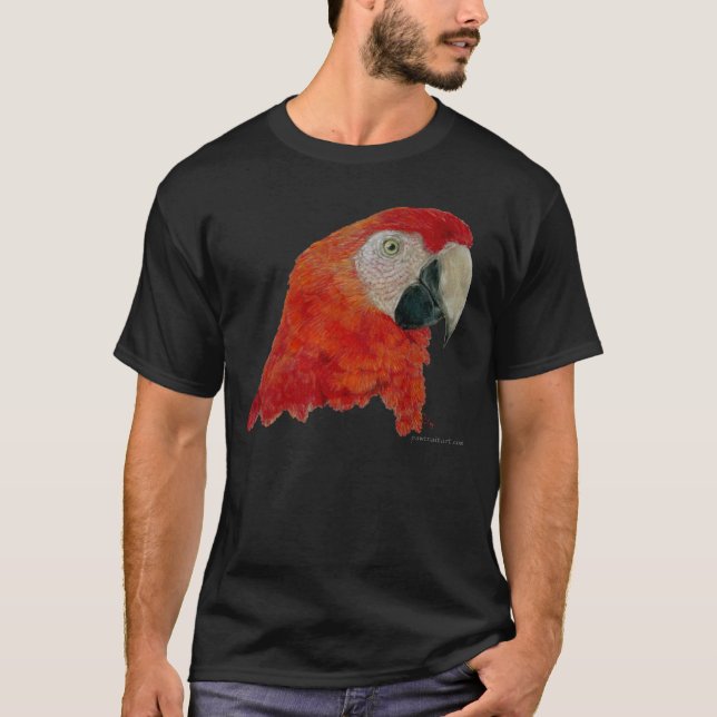 Scarlet Macaw T-shirt (dark design) (Front)