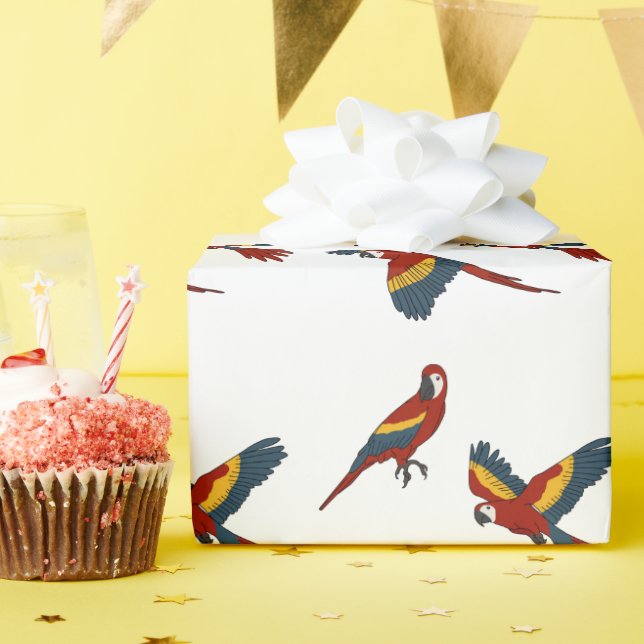 Scarlet Macaw Wrapping Paper (Birthday Party)