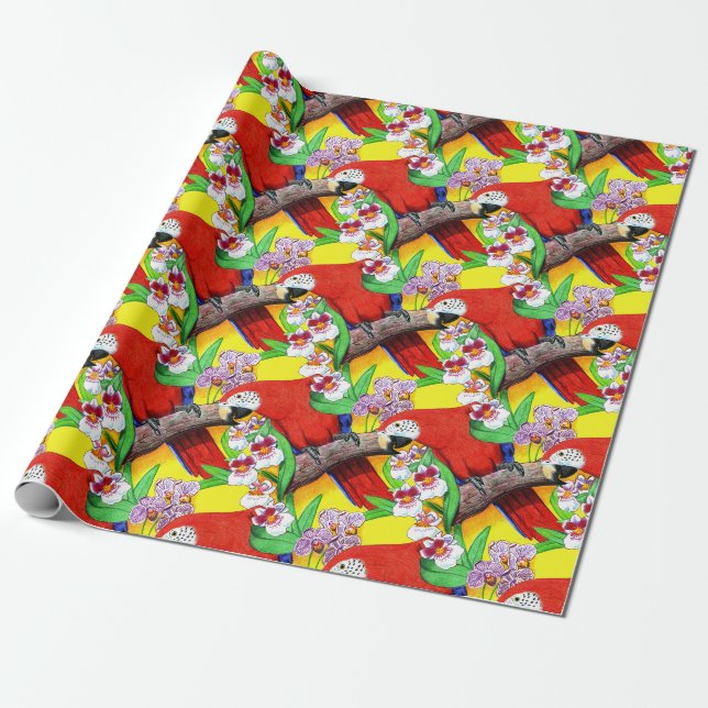 Scarlet McCaw Wrapping Paper (Unrolled)