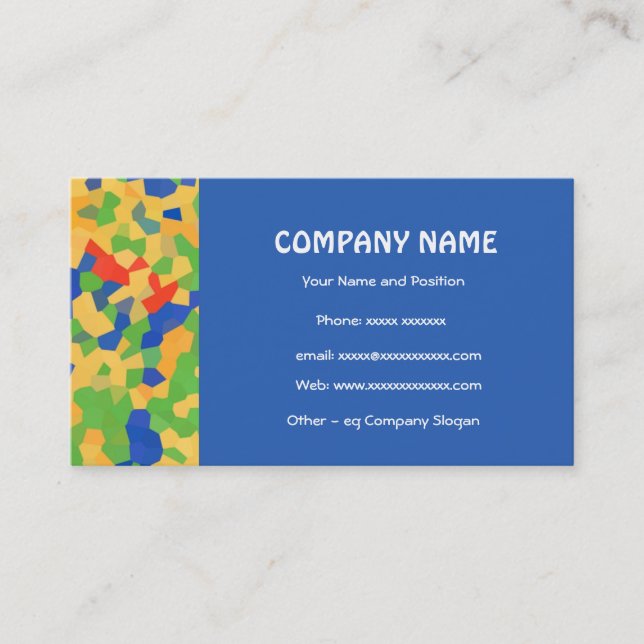 Scarlet, Orange, Green, Royal Blue Business Card (Front)