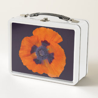 Scarlet Orange Poppy 1 Metal Lunch Box