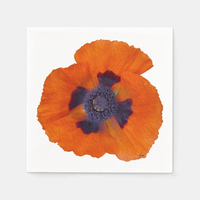 Scarlet Orange Poppy 1 Napkin (Front)