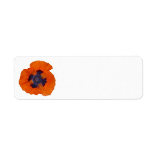 Scarlet Orange Poppy 1 Return Address Label