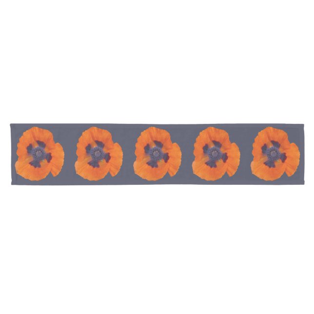 Scarlet Orange Poppy 1 Short Table Runner (Horizontal)