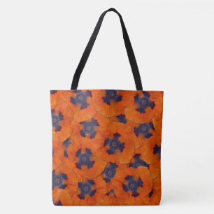 Scarlet Orange Poppy Seamless Pattern Tote Bag
