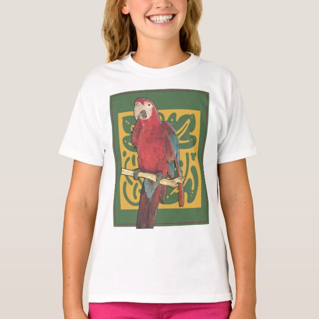 Scarlet Parrot Art T-Shirt (Front)