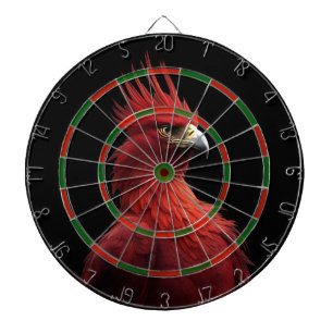 Scarlet Phoenix Sits Proudly Dartboard