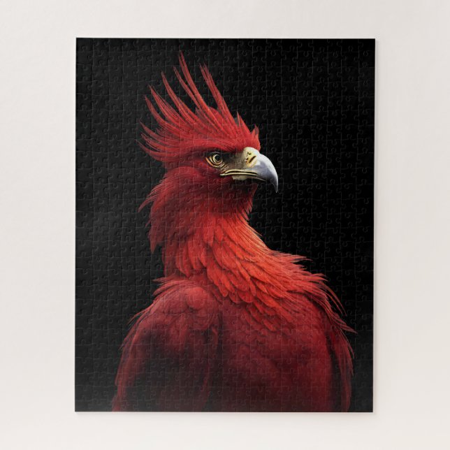 Scarlet Phoenix Sits Proudly Jigsaw Puzzle (Vertical)