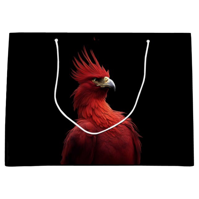 Scarlet Phoenix Sits Proudly Large Gift Bag (Front)