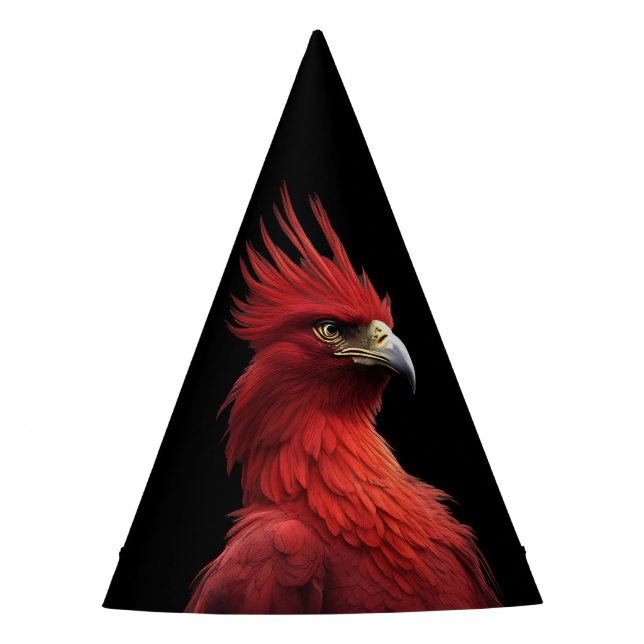 Scarlet Phoenix Sits Proudly Party Hat (Front)
