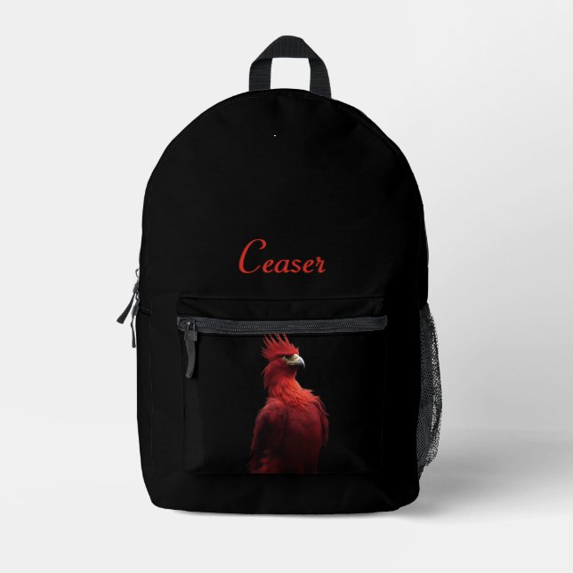Scarlet Phoenix Sits Proudly Personal Printed Backpack (Front)