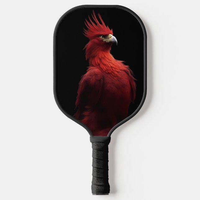 Scarlet Phoenix Sits Proudly Pickleball Paddle (Front)