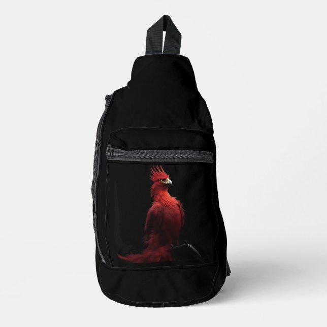 Scarlet Phoenix Sits Proudly Sling Bag (Front)