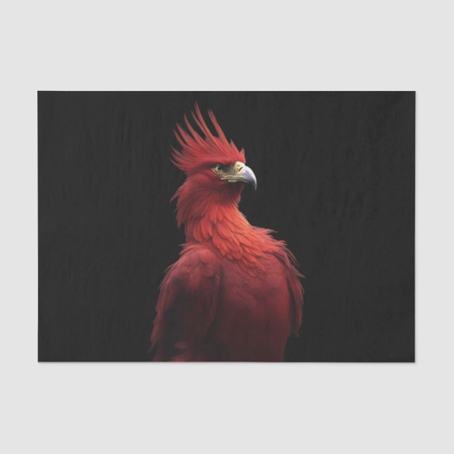 Scarlet Phoenix Sits Proudly Tissue Paper (Front)