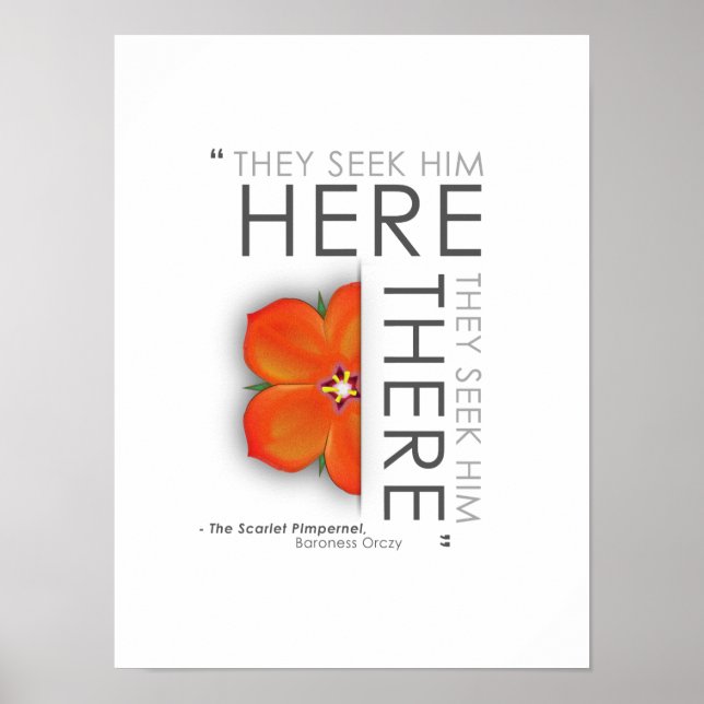 Scarlet Pimpernel Quote - Classic Literature Poster (Front)