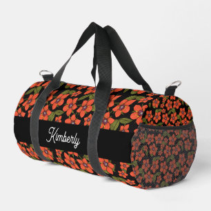 Scarlet Pimpernel Watercolor Monogram Duffle Bag