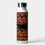 Scarlet Pimpernel Watercolor Monogram Name Water Bottle<br><div class="desc">This boho scarlet pimpernel floral pattern with monogram name would look beautiful while you are working out!</div>