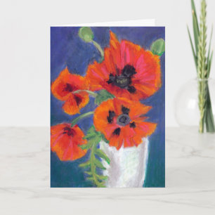 Scarlet Poppies Birthday Card
