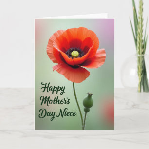 Scarlet Poppy Mothers Day Card