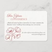 Scarlet Poppy Wedding Details Card