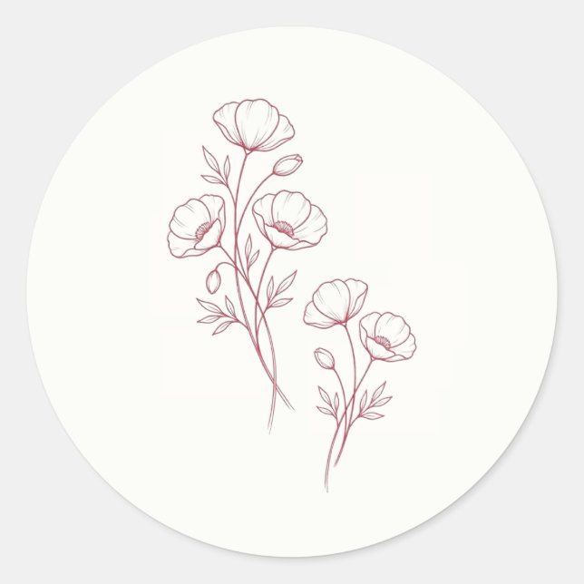 Scarlet Poppy Wedding Sticker (Front)
