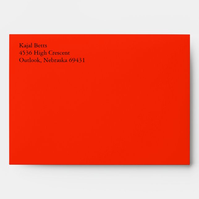 Scarlet Red A7 5x7 Custom Pre-addressed Envelopes (Front)