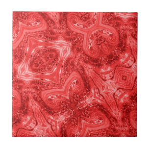 Scarlet red abstract modern art ceramic tile