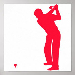 Scarlet Red Golf Poster
